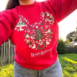 vintage disney christmas crew neck